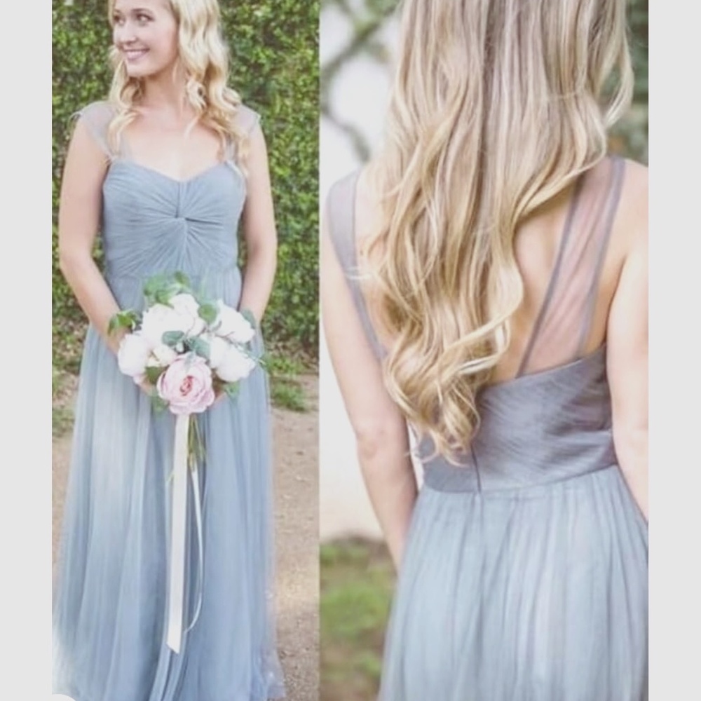 Revelry Tulle Bridesmaid Blue Lined Dress Size 4